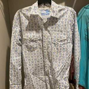 Wrangler Blue and White Patterned Shirt